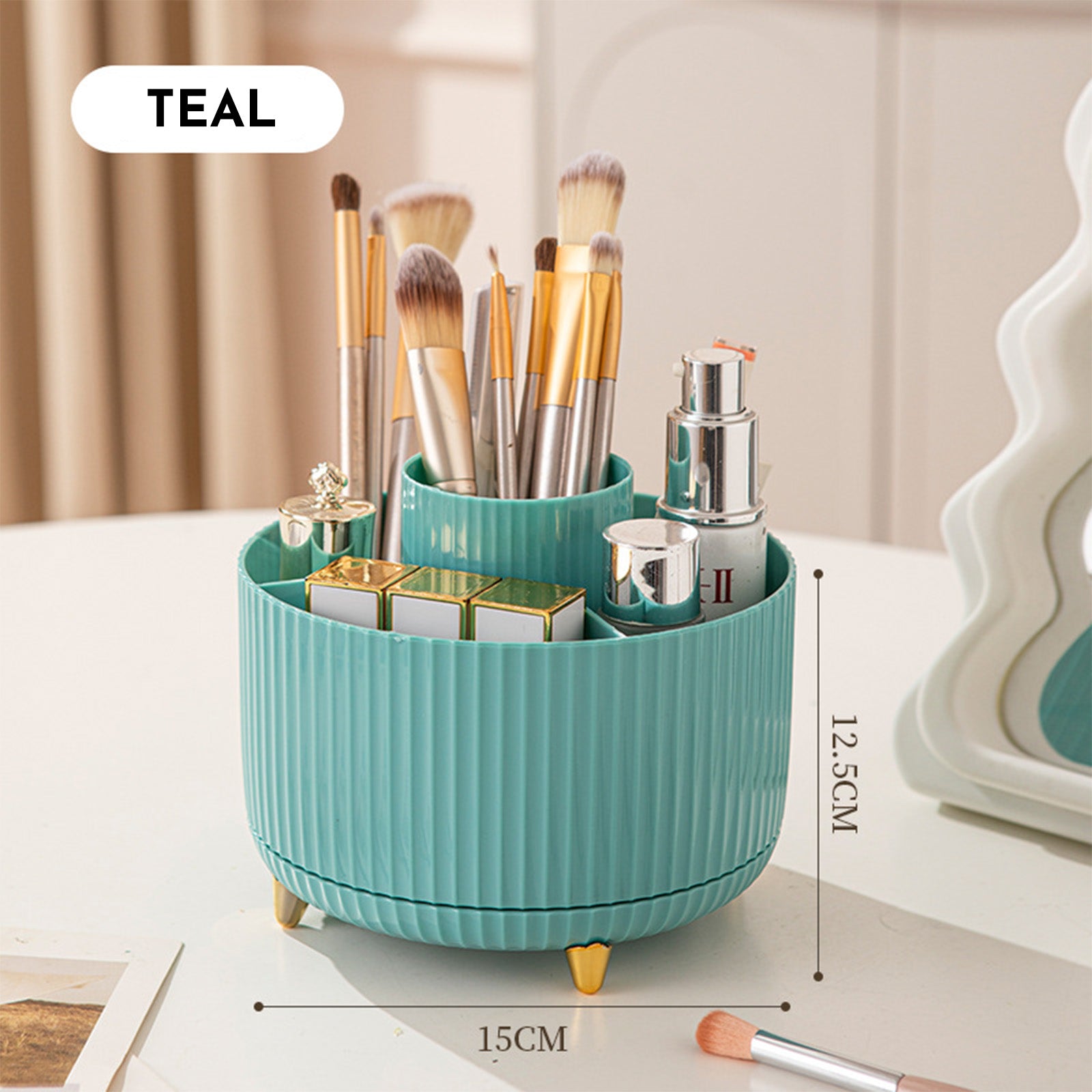 360° Beauty Organizer for Brushes, Skincare, and Cosmetic Storage