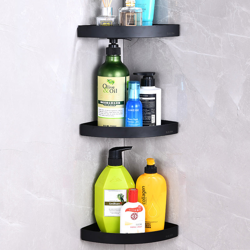 Punch-Free Bathroom Corner Shelf for Simple Organization