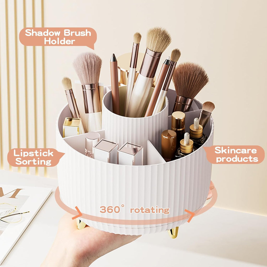 360° Beauty Organizer for Brushes, Skincare, and Cosmetic Storage