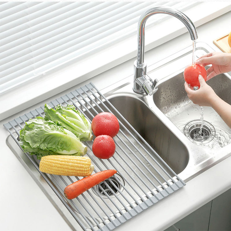 Space-Saving Sink Dish Rack for Neat Kitchen Organization