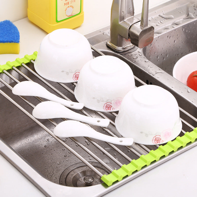 Space-Saving Sink Dish Rack for Neat Kitchen Organization