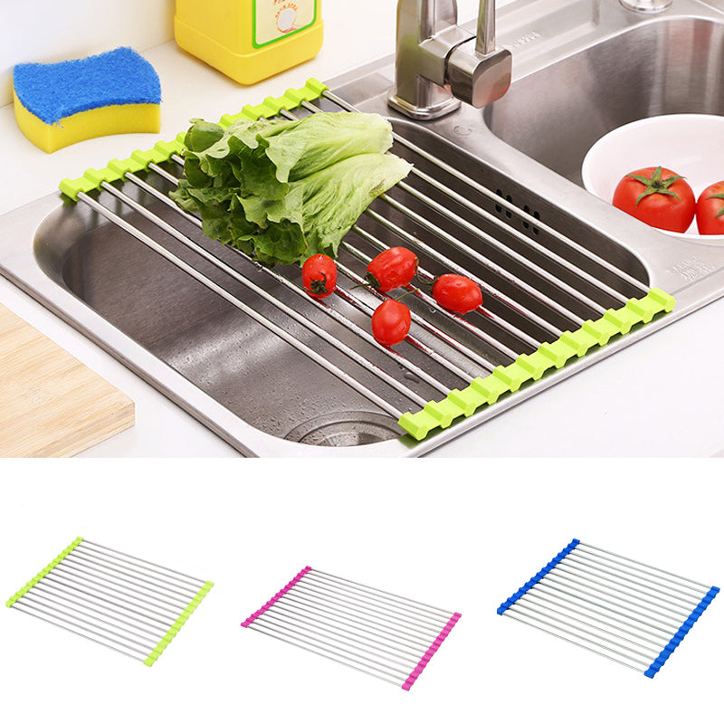 Space-Saving Sink Dish Rack for Neat Kitchen Organization