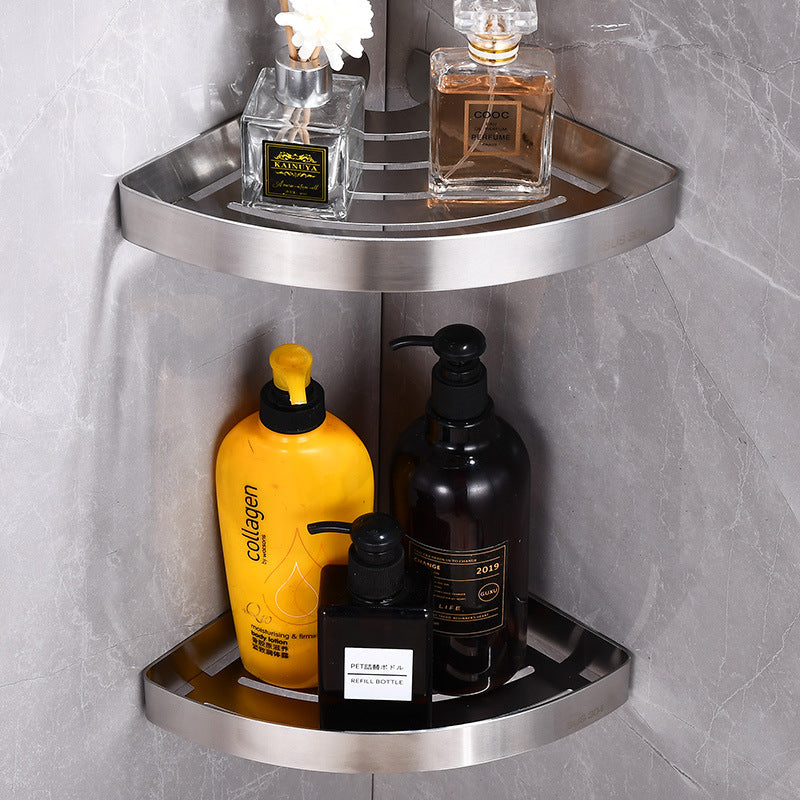 Punch-Free Bathroom Corner Shelf for Simple Organization