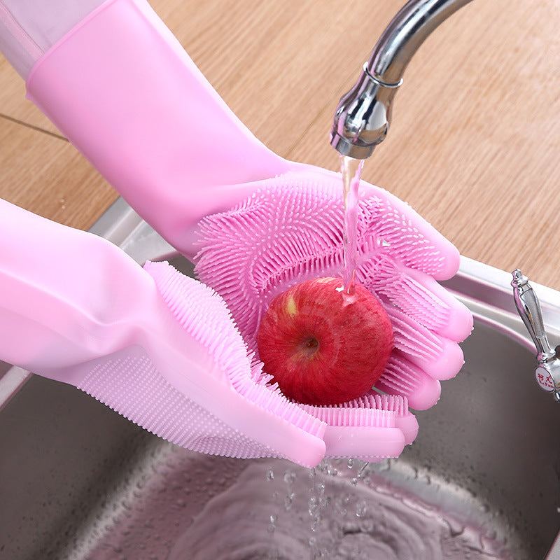 “Quick-Clean Silicone Magic Gloves for Stress-Free Washing”