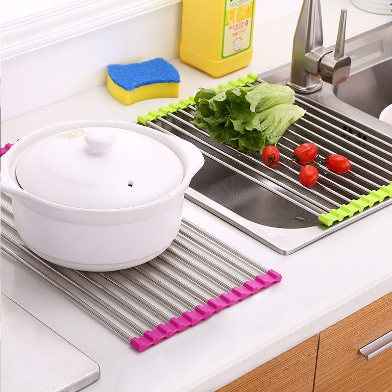 Space-Saving Sink Dish Rack for Neat Kitchen Organization