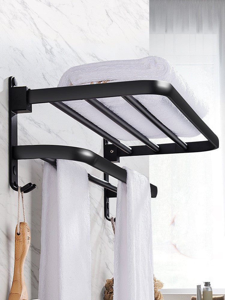 Wall-Mounted Towel Rack for Easy, Drill-Free Bathroom Storage