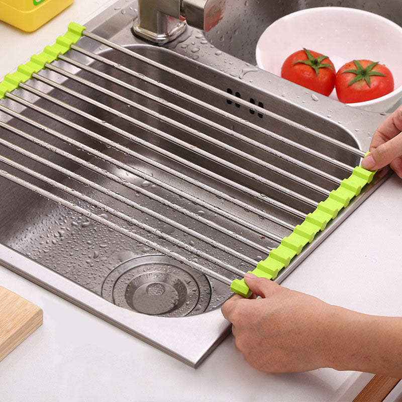 Space-Saving Sink Dish Rack for Neat Kitchen Organization