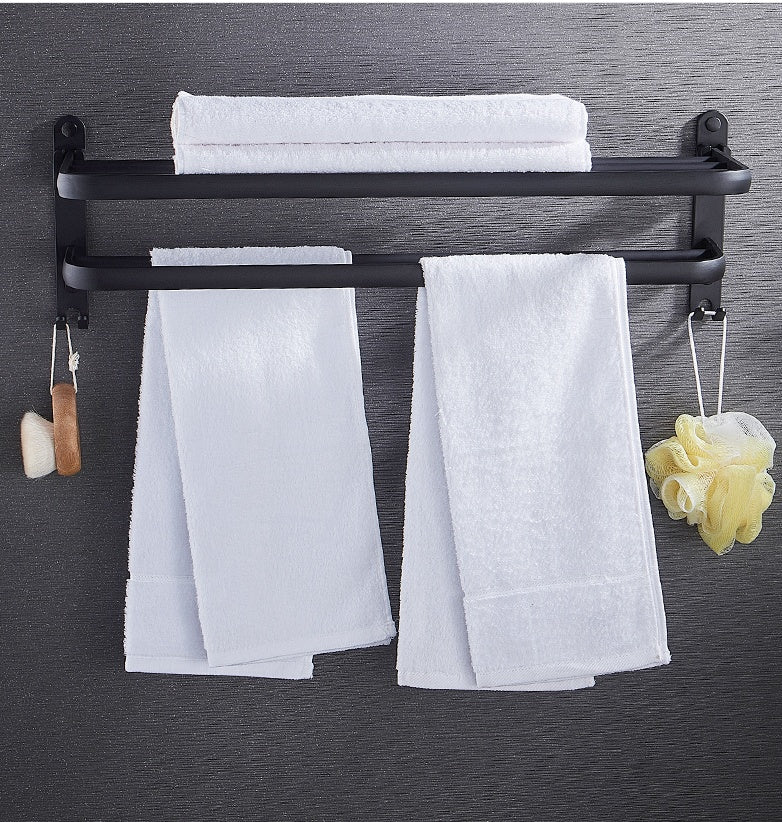 Wall-Mounted Towel Rack for Easy, Drill-Free Bathroom Storage